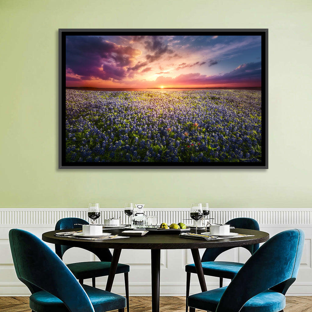 Texas Bluebonnet Sunset Wall Art