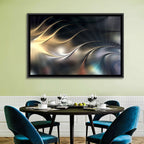 Luminous Metallic Wave Wall Art
