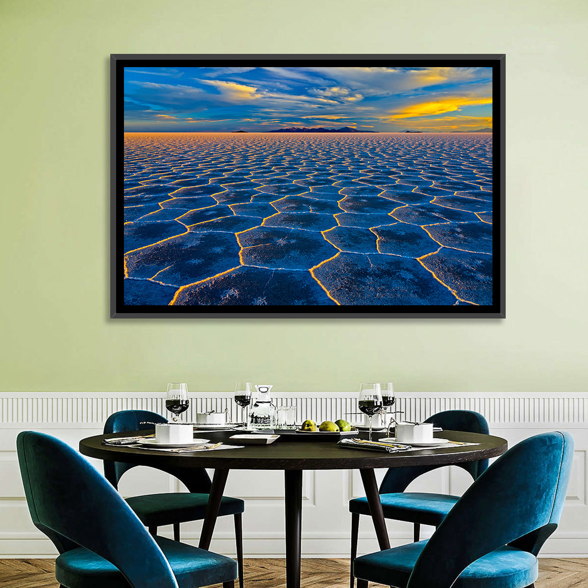 Salar De Uyuni Salt Flats at Sunset Wall Art