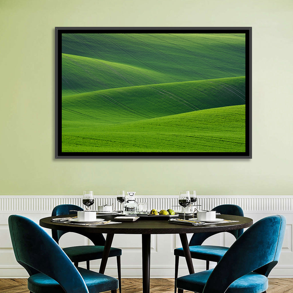 Rolling Emerald Wheat Fields Wall Art