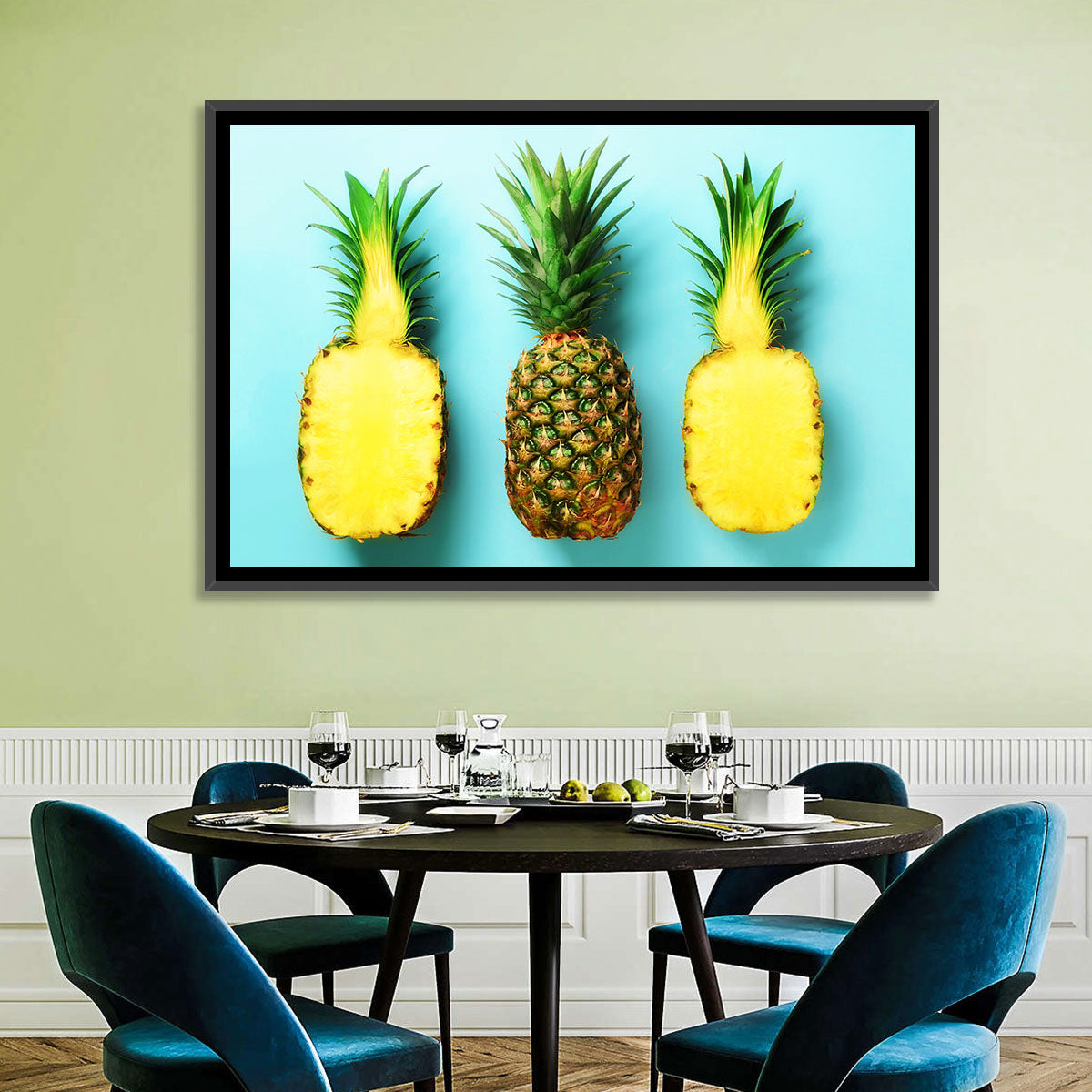 Three Pineapples Minimalist Design Wall Art