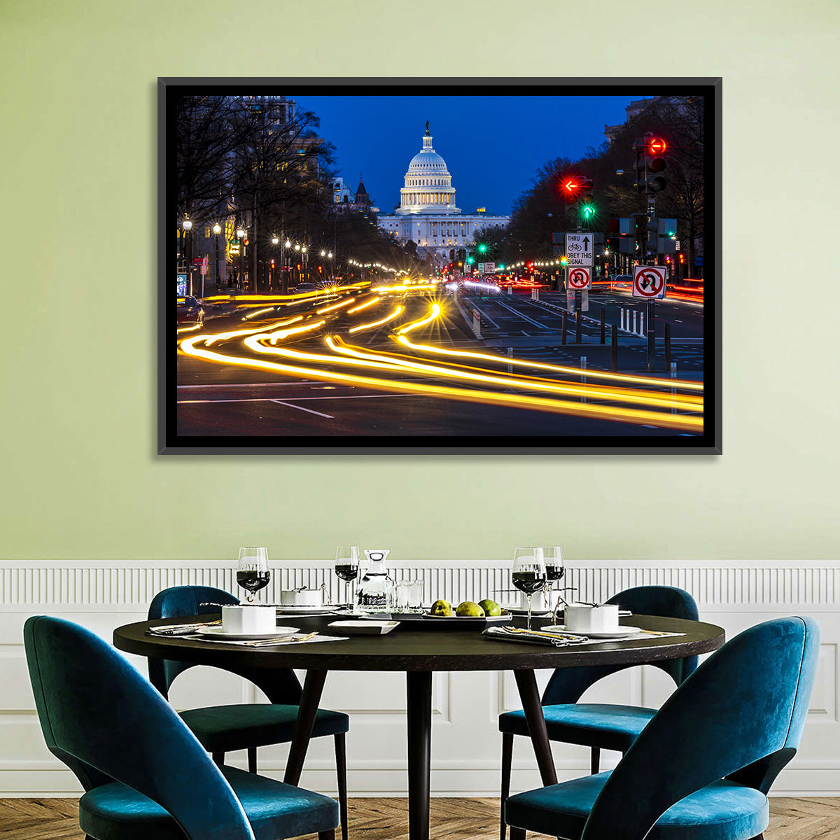 Pennsylvania Avenue at Dusk Wall Art in a room, landscape