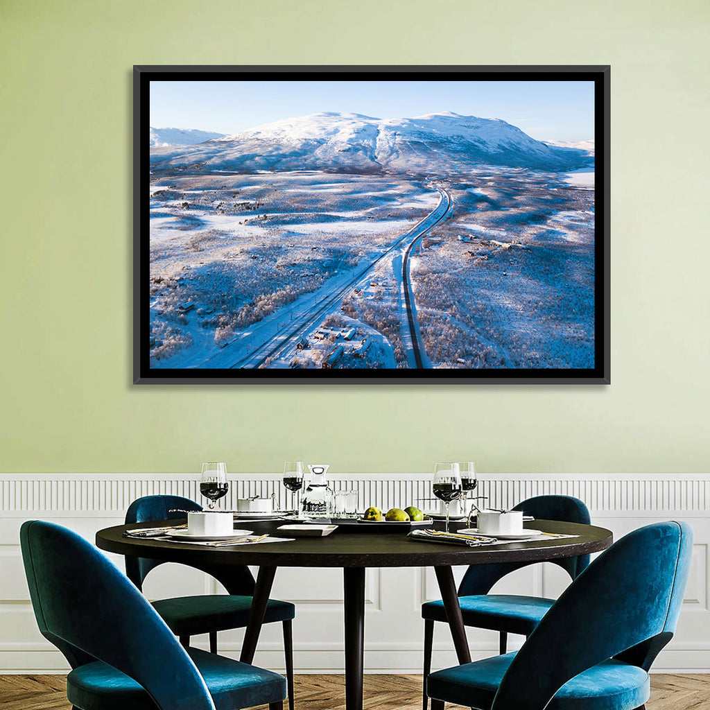 Snowy Valley with Parallel Tracks Wall Art