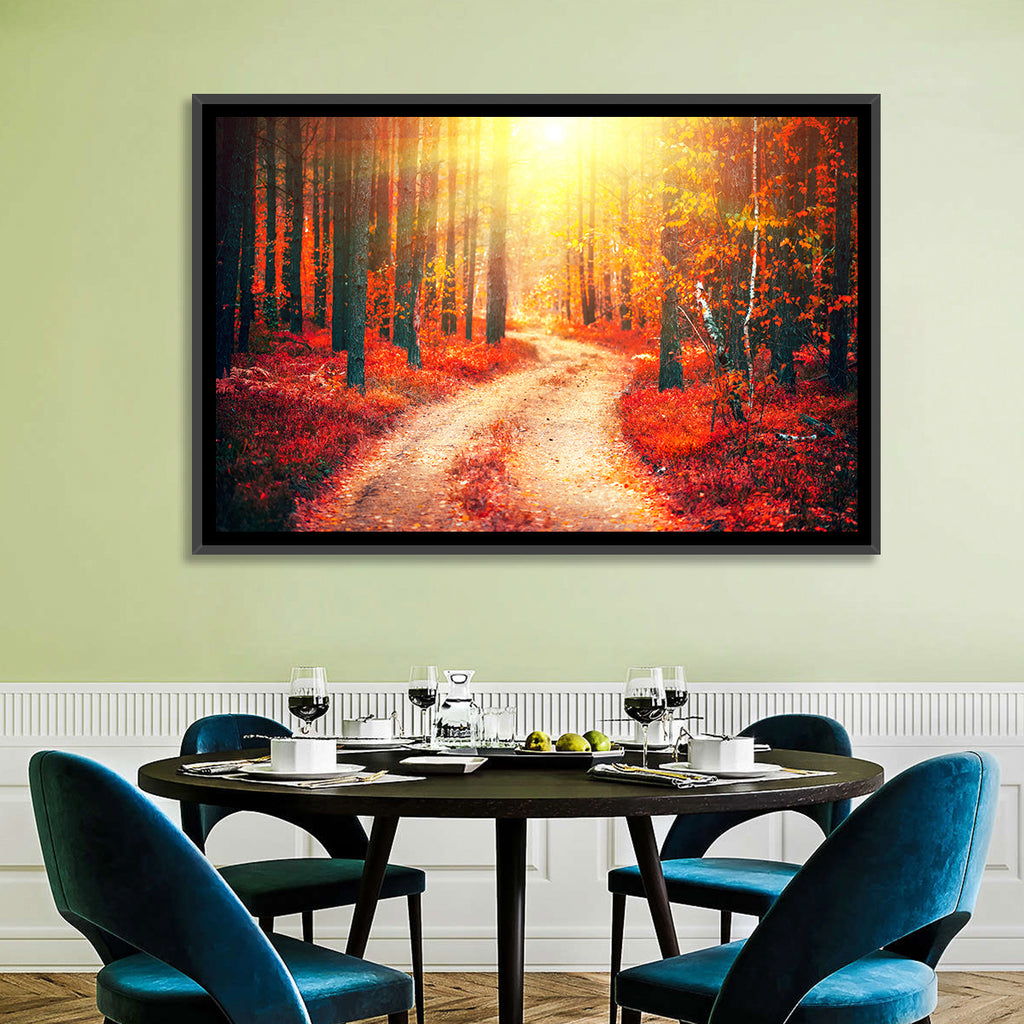 Golden Path Through Autumn Woods Wall Art
