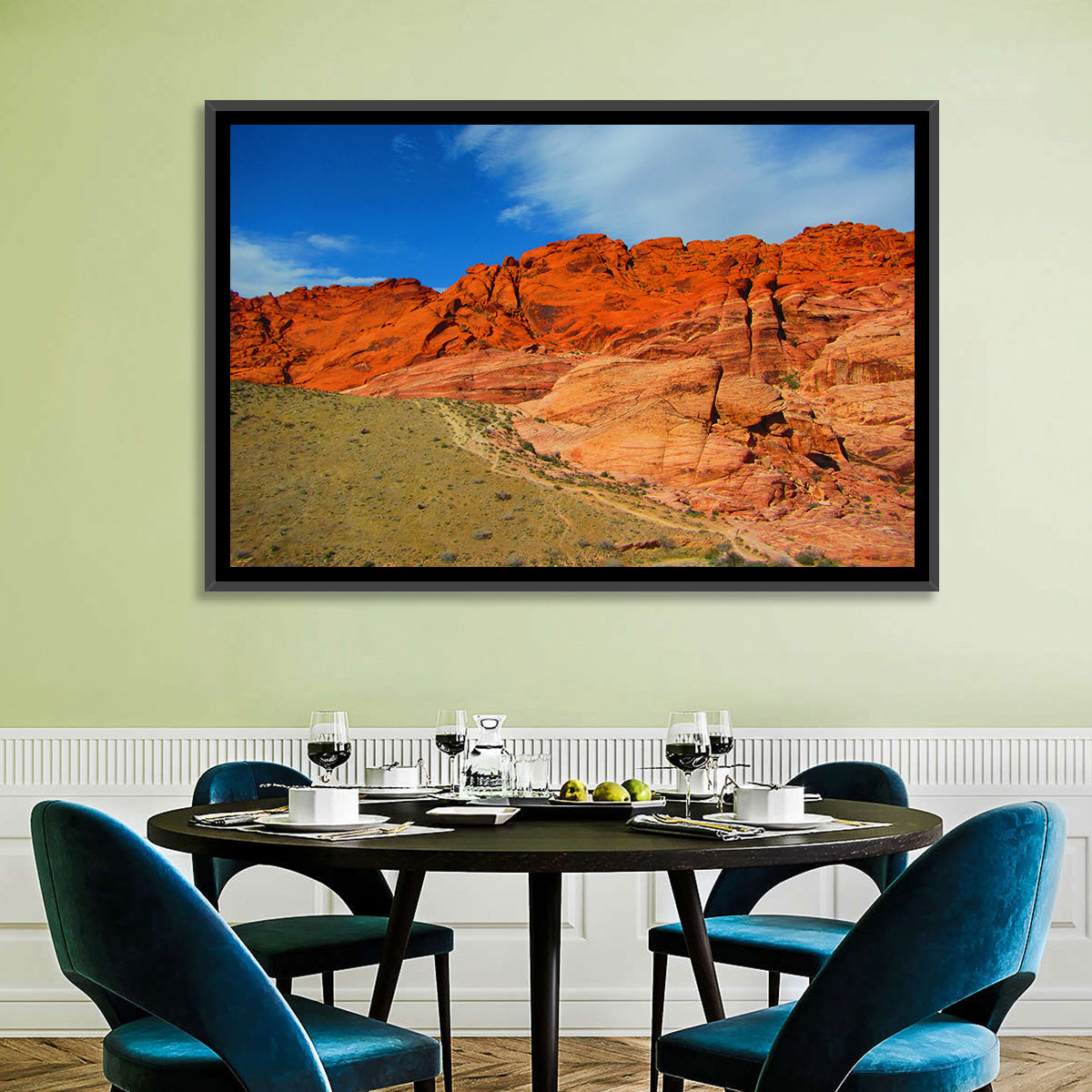 Red Rock Canyon Trail Wall Art in a room, landscape
