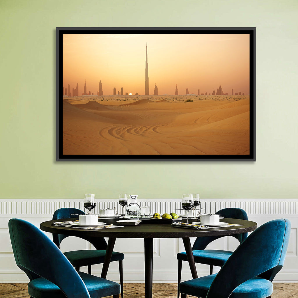Dubai Skyline at Sunset Wall Art