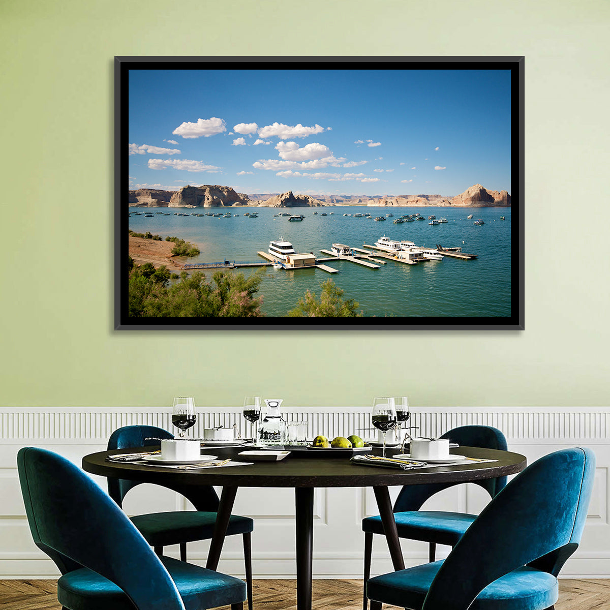 Lake Powell Marina, Page Arizona Wall Art in a room, landscape