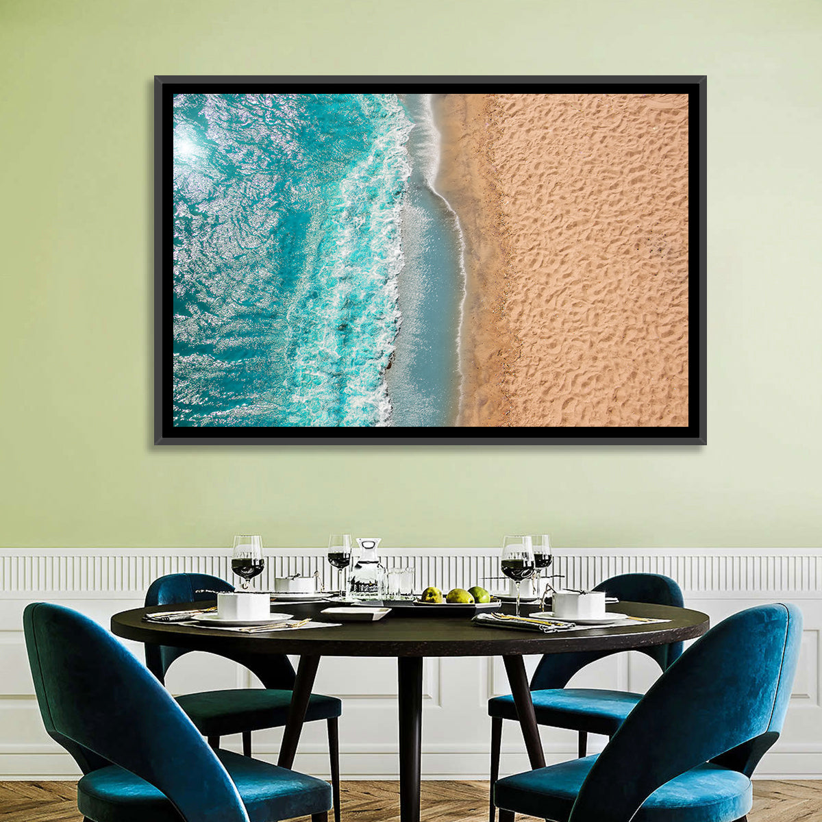 Turquoise Coastline Aerial Wall Art