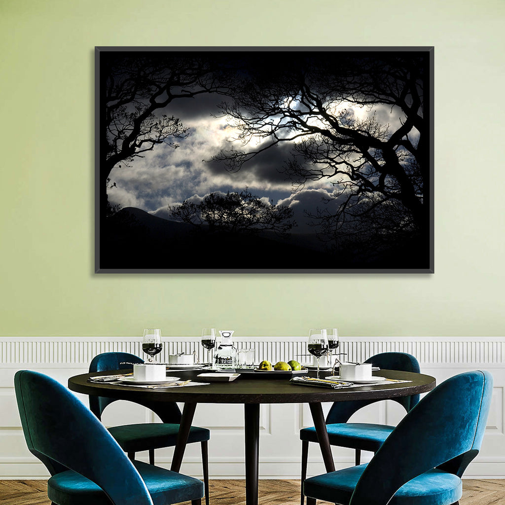 Storm Clouds Over Silhouetted Trees Wall Art