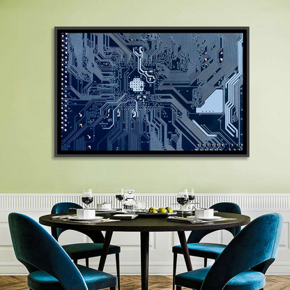 Blue Circuit Board Wall Art