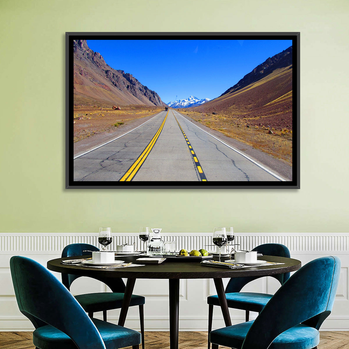 Road to Mount Aconcagua Wall Art in a room, landscape