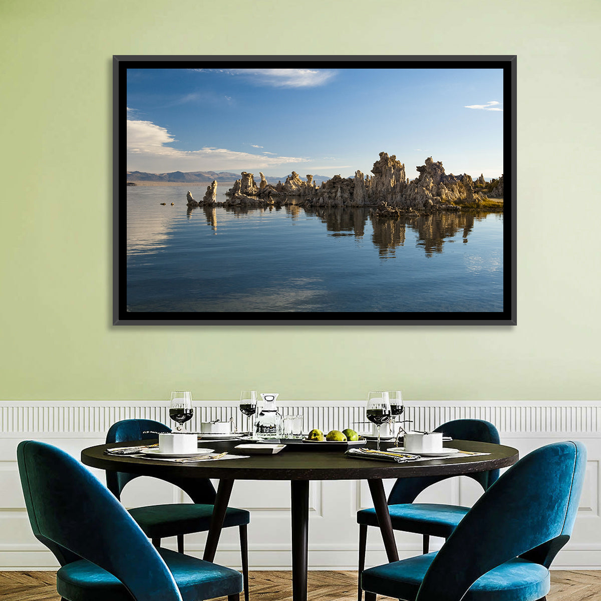 Mono Lake Reflections Wall Art in a room, landscape