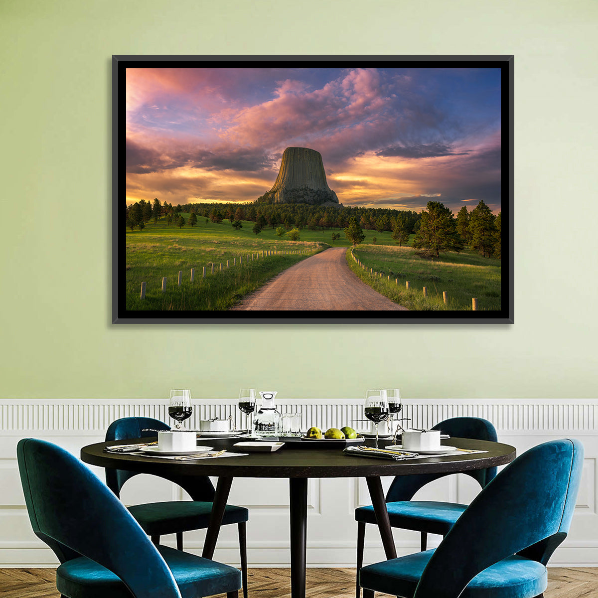Devils Tower at Sunset Wall Art