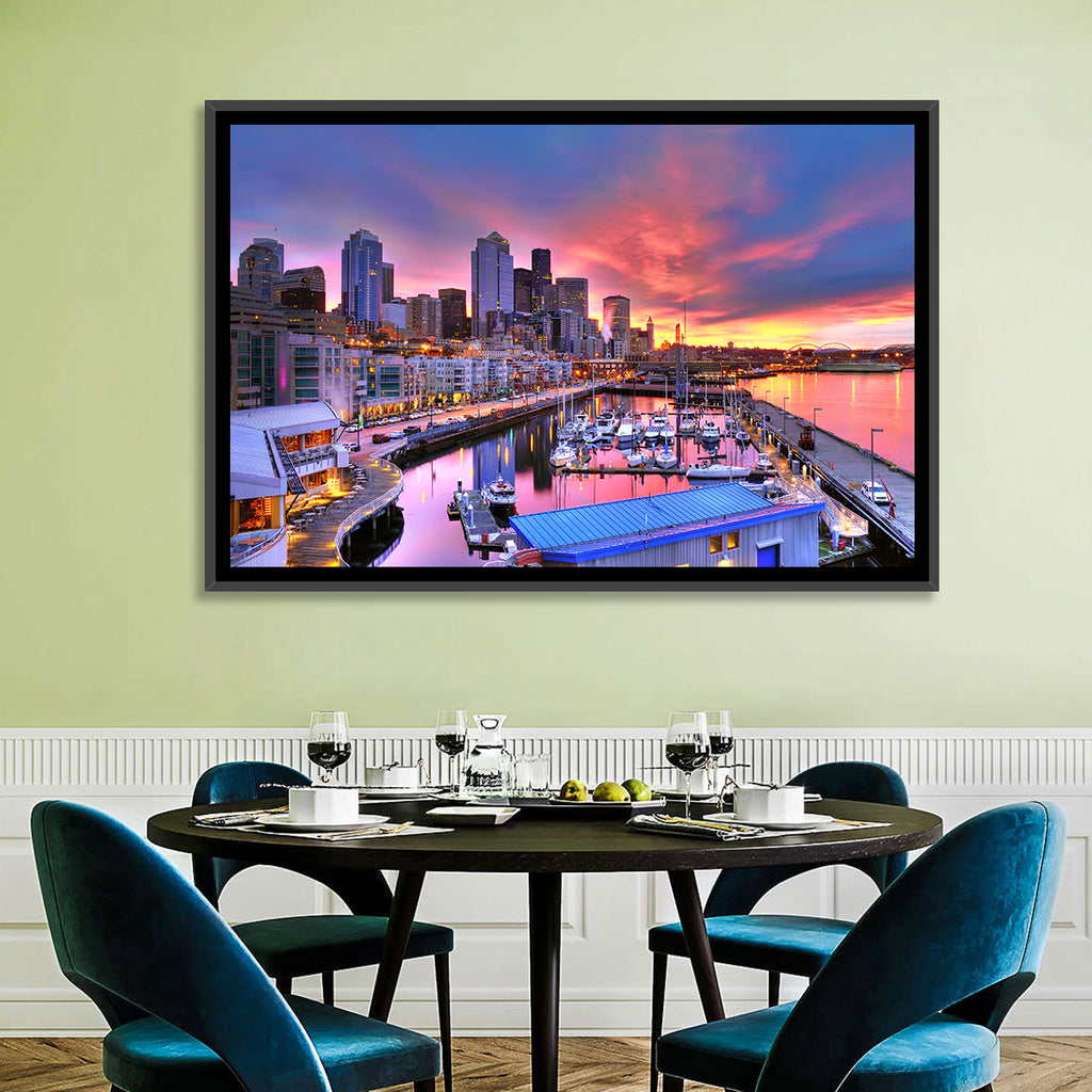Seattle Skyline at Sunset Wall Art