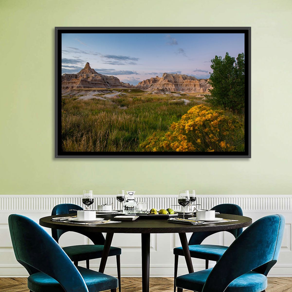 Badlands Golden Hour Meadow Wall Art