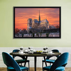 Notre-dame Cathedral at Golden Hour Wall Art