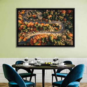 Winding Autumn Forest Road Wall Art