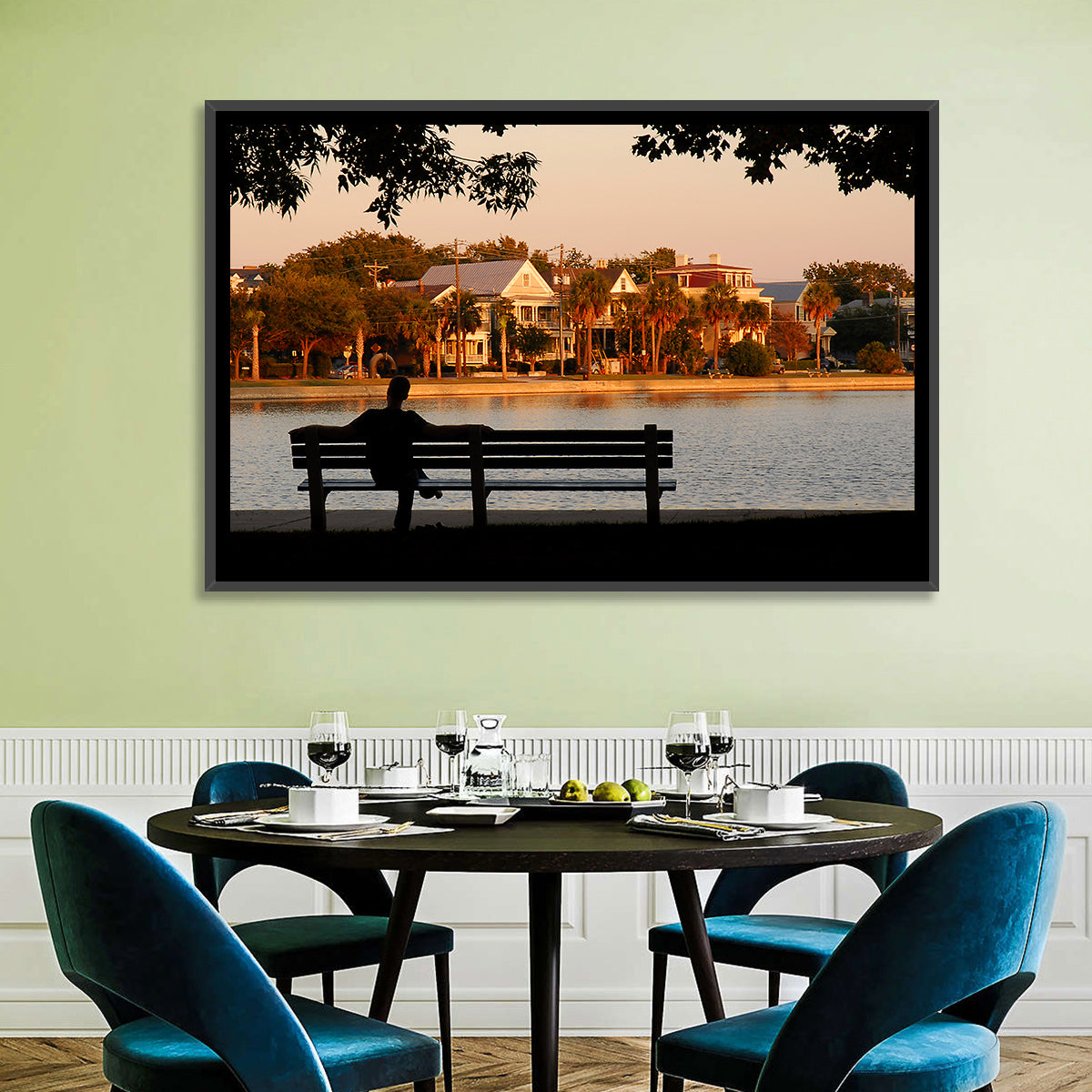Colonial Lake, Charleston Wall Art in a room, landscape