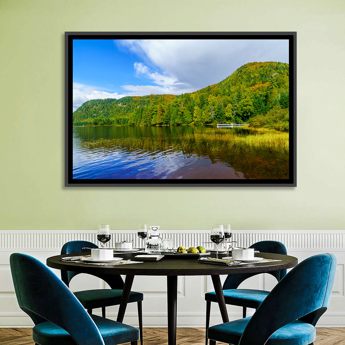 Monroe Lake Wall Art in a room, landscape