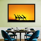 Savanna Giraffes at Sunset Wall Art