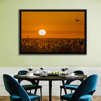Golden Sunrise Over Reeds Wall Art