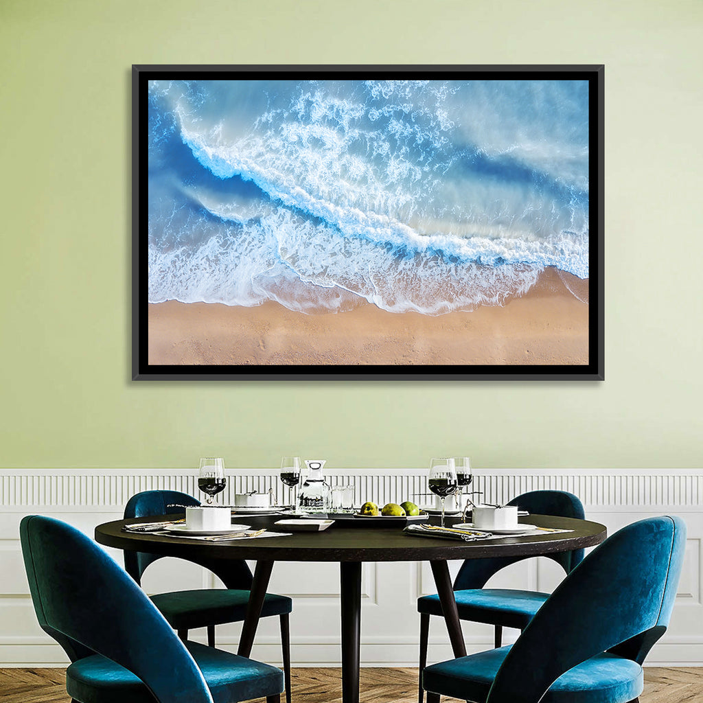 Aerial Turquoise Beach Waves Wall Art