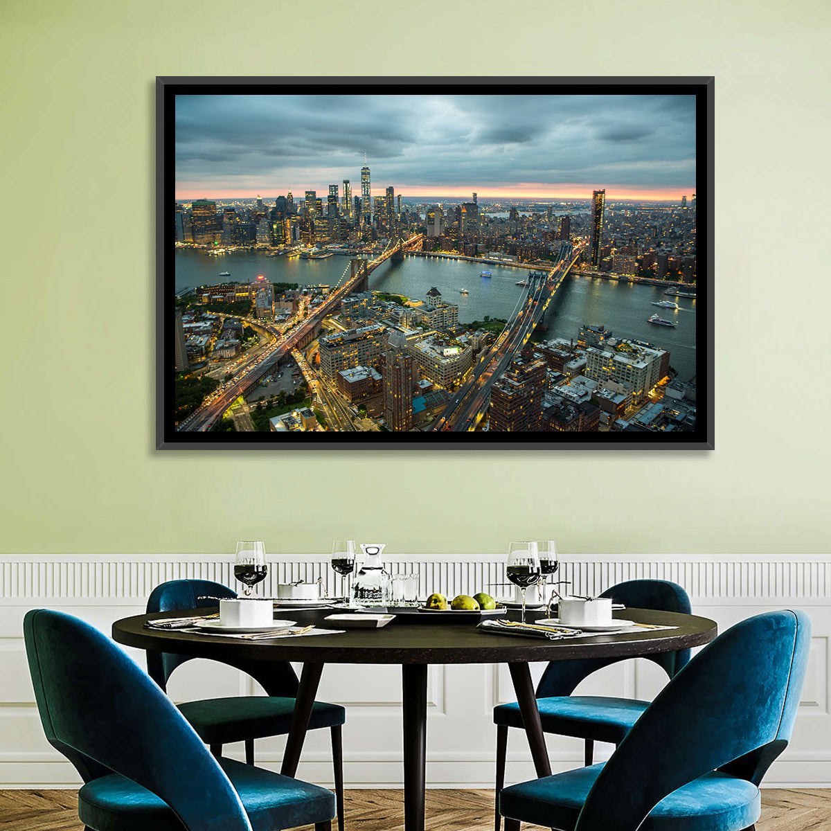 New York Twilight Cityscape Wall Art