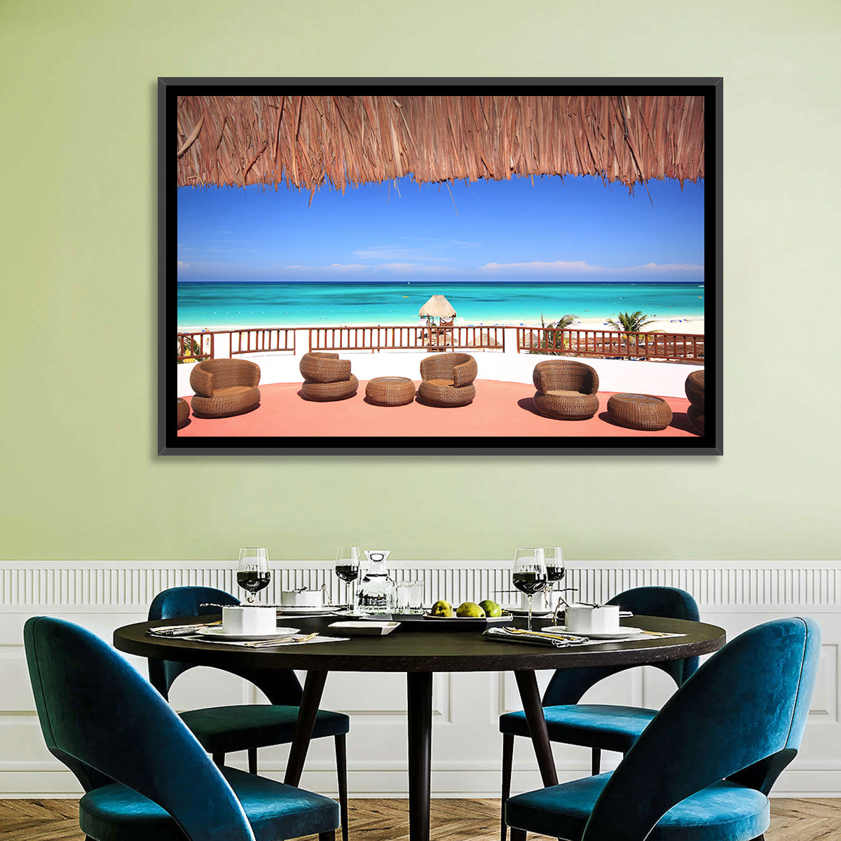 Beach Resort Balcony View Wall Art in a room, landscape