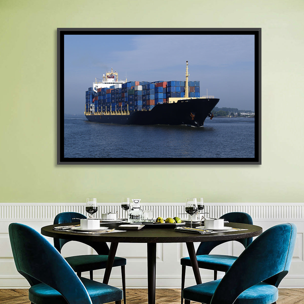 Container Ship in Motion Wall Art