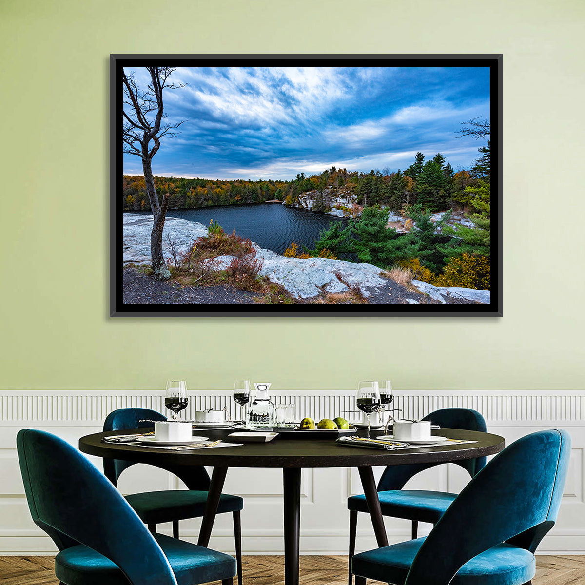 Lake Minnewaska Vista Wall Art in a room, landscape
