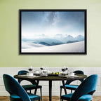 Starry Milky Way Over Snowy Peaks Wall Art