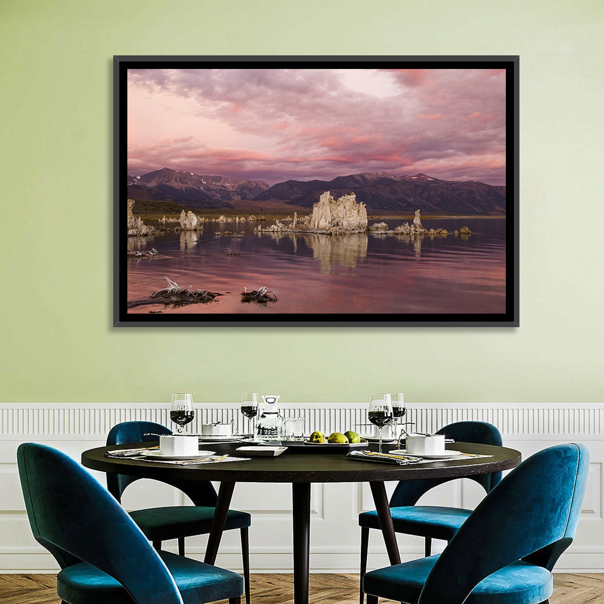 Mono Lake Sunset, Owens Valley Wall Art in a room, landscape