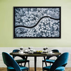 S-curve Winter Forest Road Wall Art