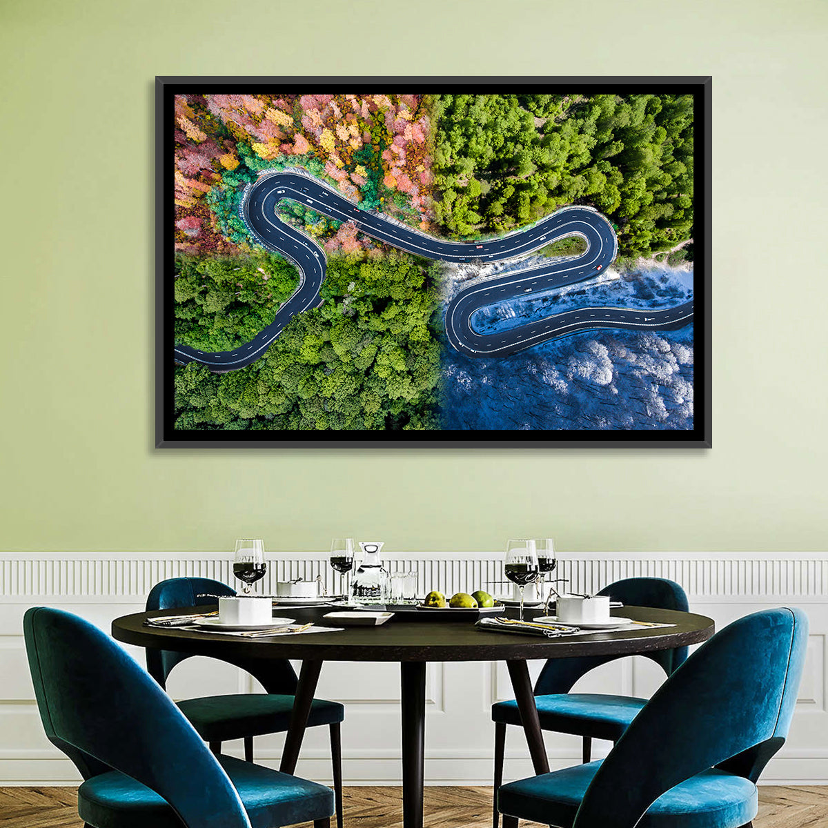 Four Seasons Winding Road Wall Art