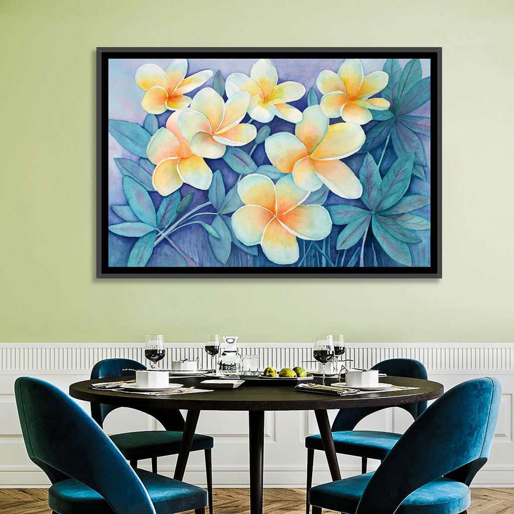 Watercolor Frangipani Cluster Wall Art