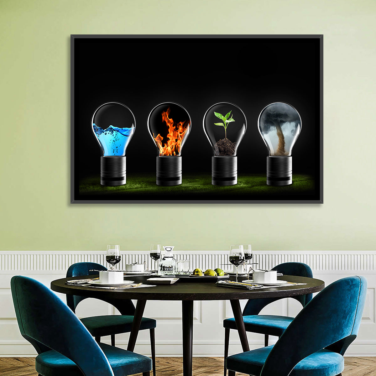 Elemental Light Bulbs Wall Art
