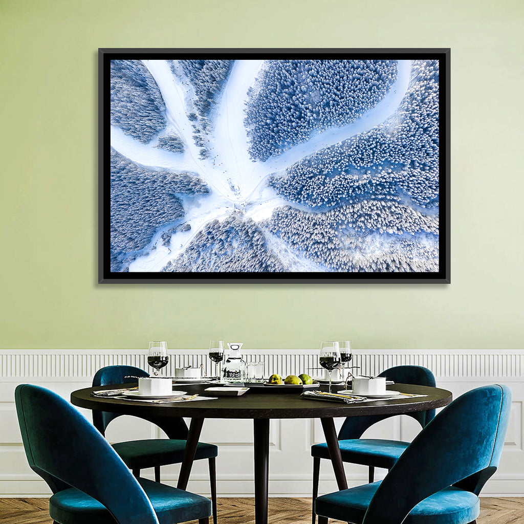 Birds-eye Ski Resort Landscape Wall Art
