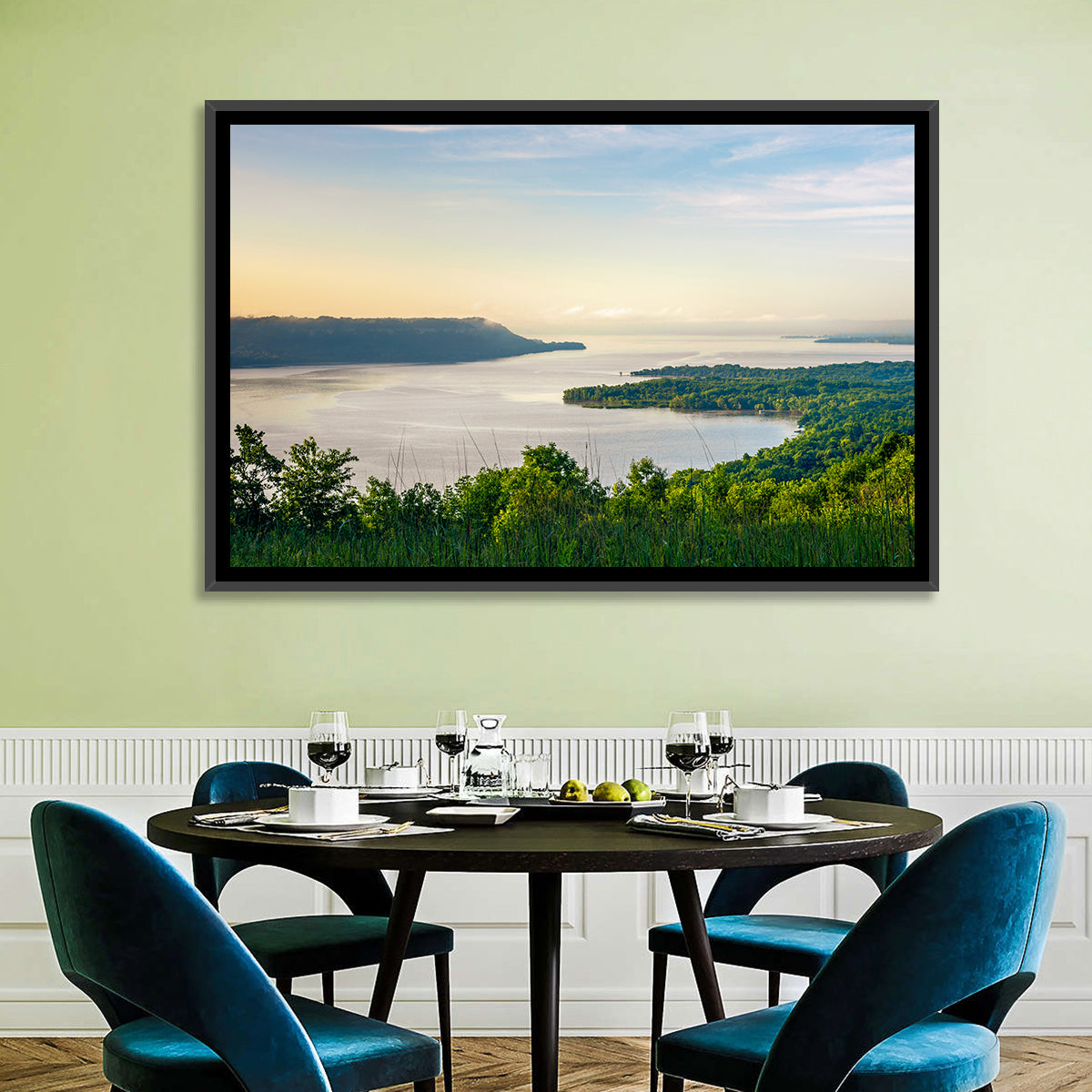 Mississippi River and Lake Pepin Wall Art in a room, landscape