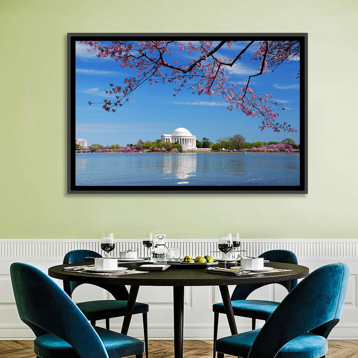 Thomas Jefferson Memorial with Cherry Blossoms Wall Art