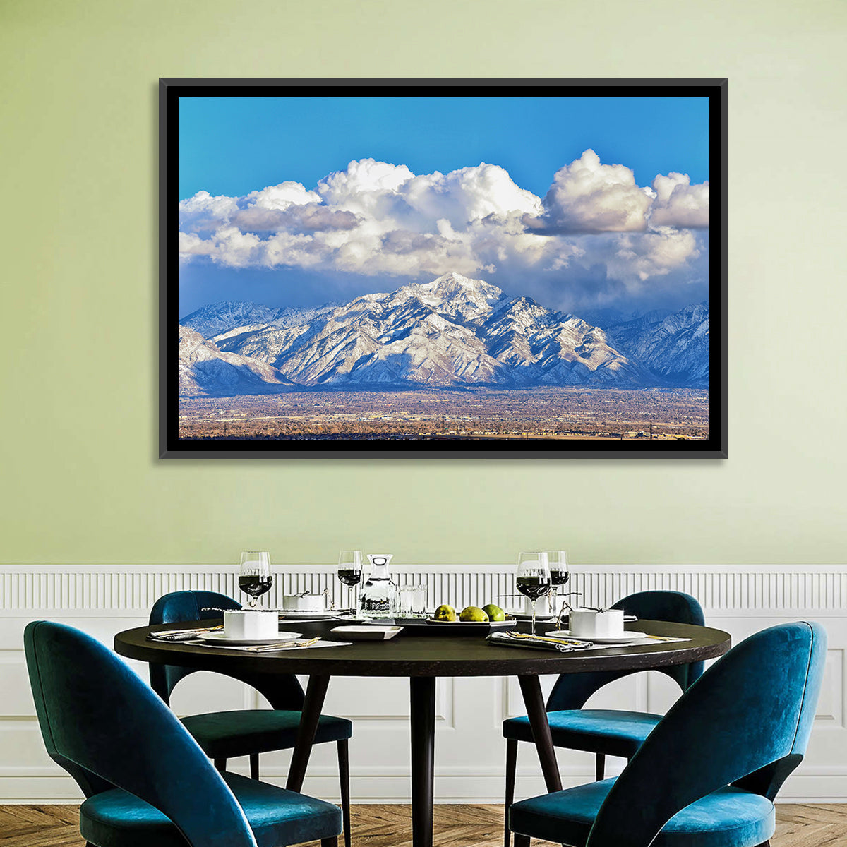 Wasatch Snow Capped Peaks Wall Art