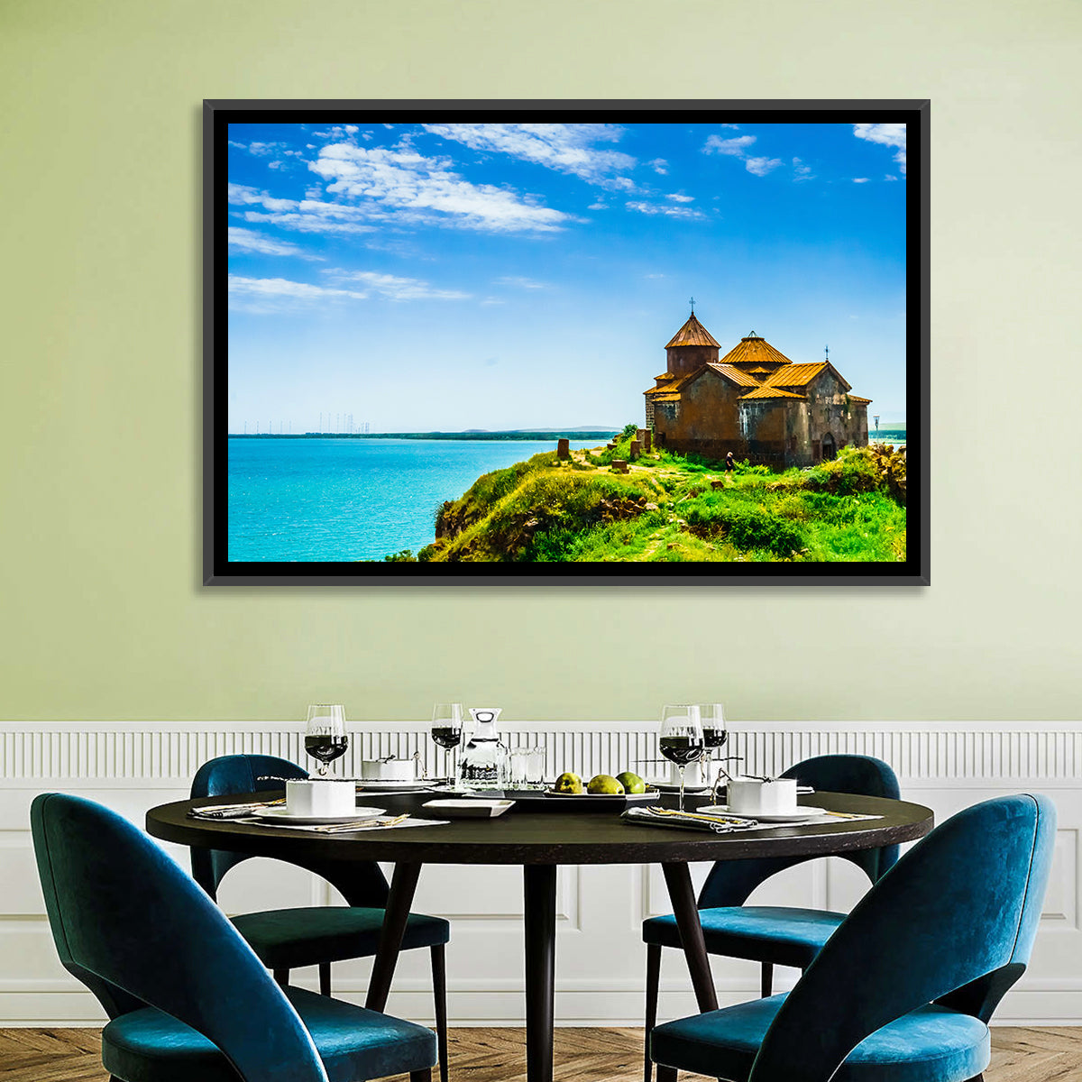 Sevanavank on Lake Sevan Wall Art in a room, landscape