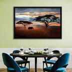 Savanna Elephant at Sunset Wall Art