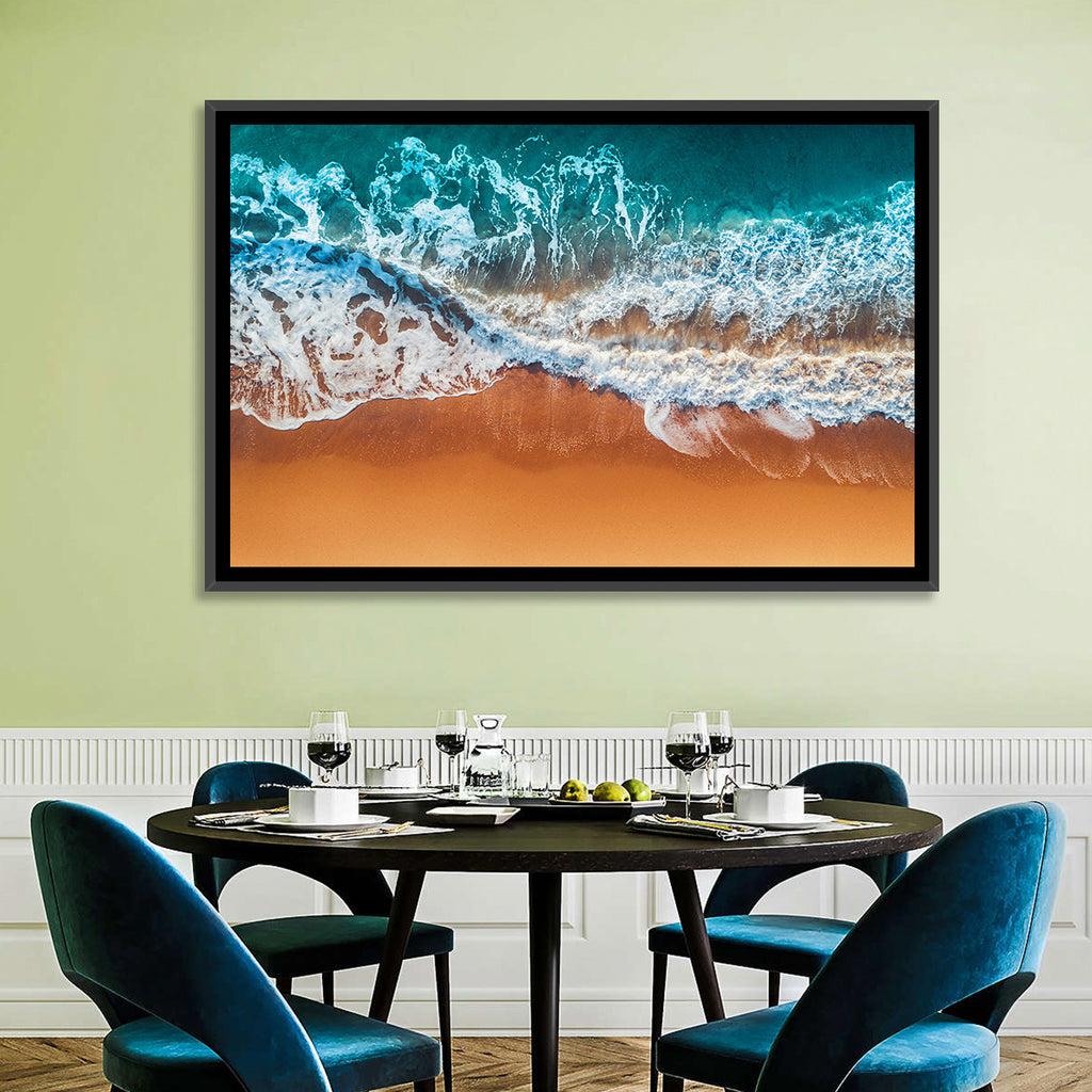 Aerial Beach Waves Wall Art