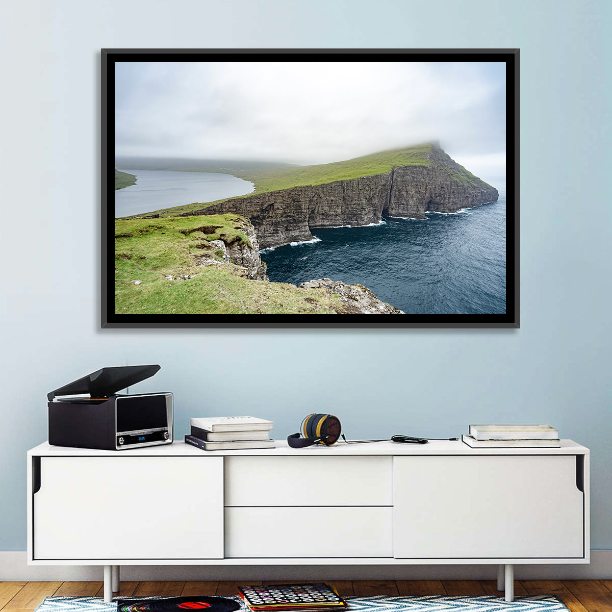 Tralanipan Cliffs Wall Art in a room, landscape