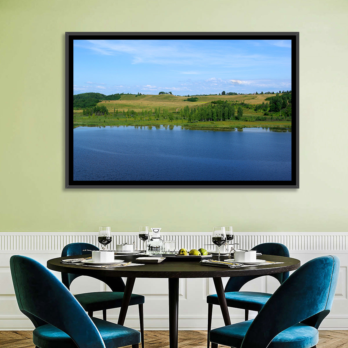 Pskov Lake Landscape Wall Art in a room, landscape