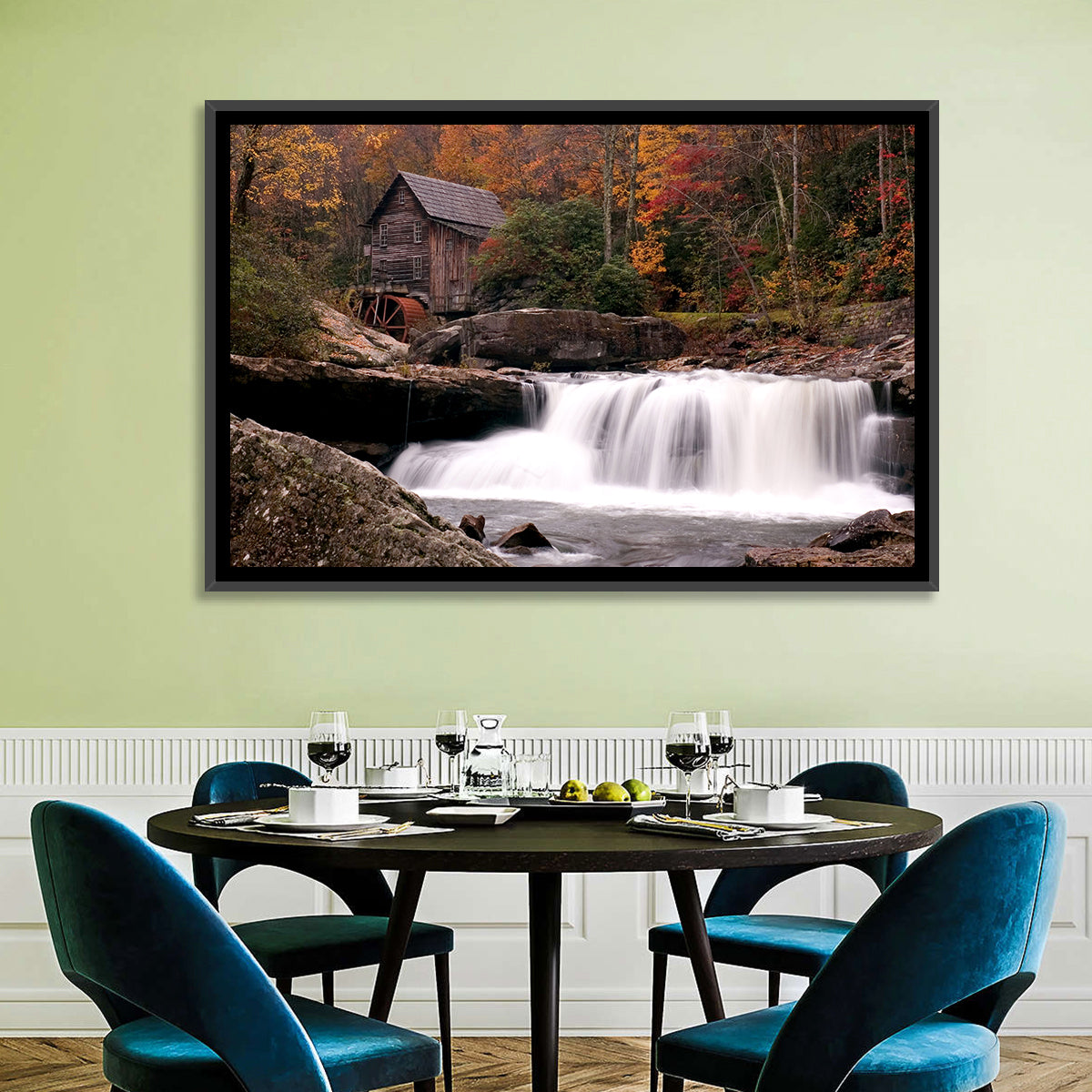 Glade Creek Grist Mill, West Virginia Wall Art in a room, landscape