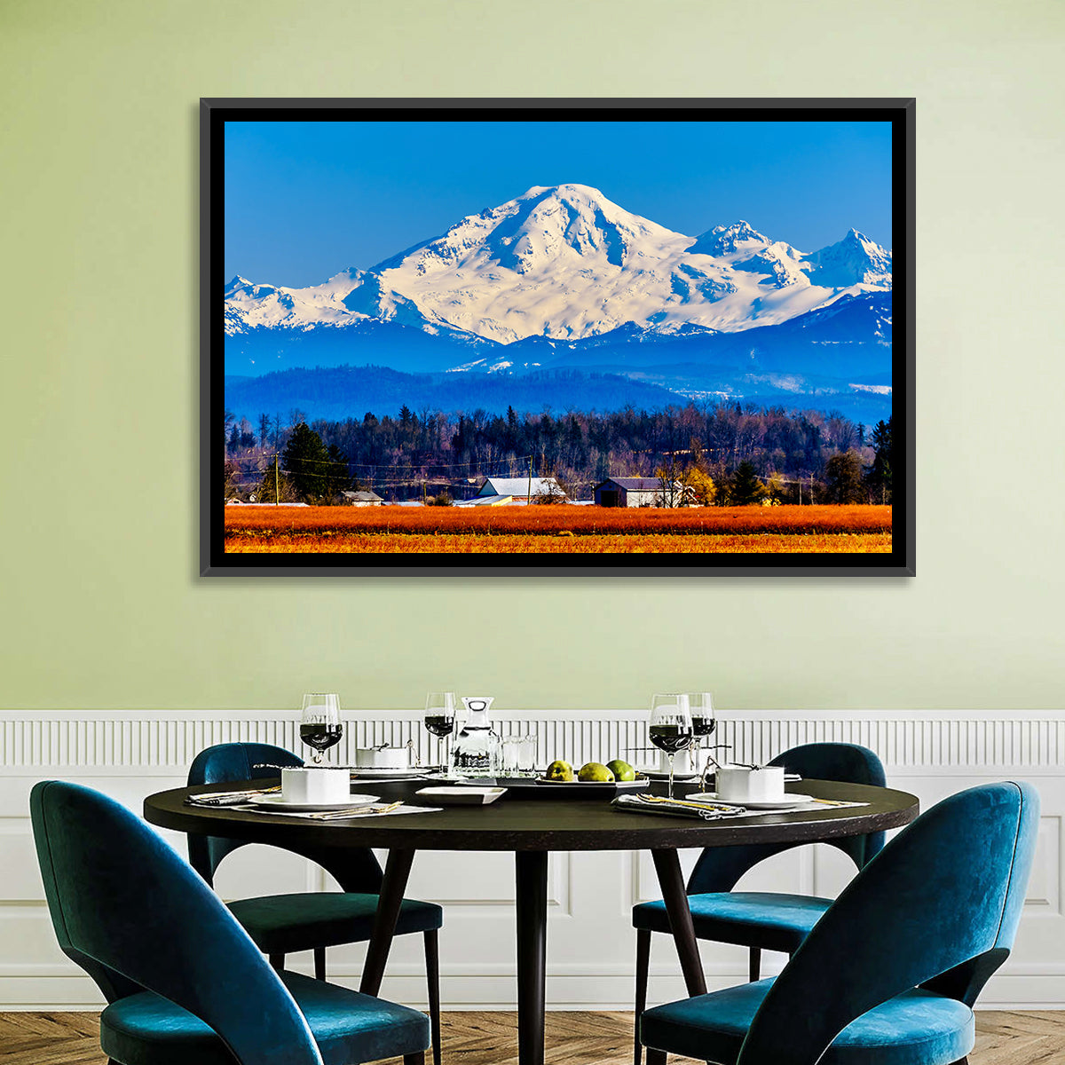 Mount Baker Fields Wall Art in a room, landscape