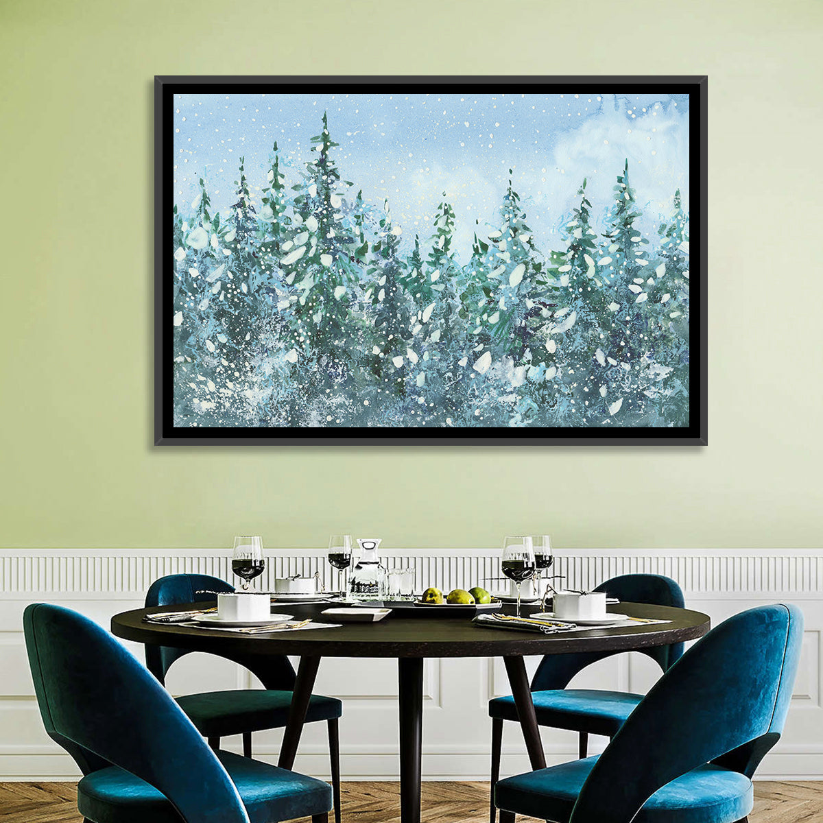 Snowy Spruce Forest Wall Art