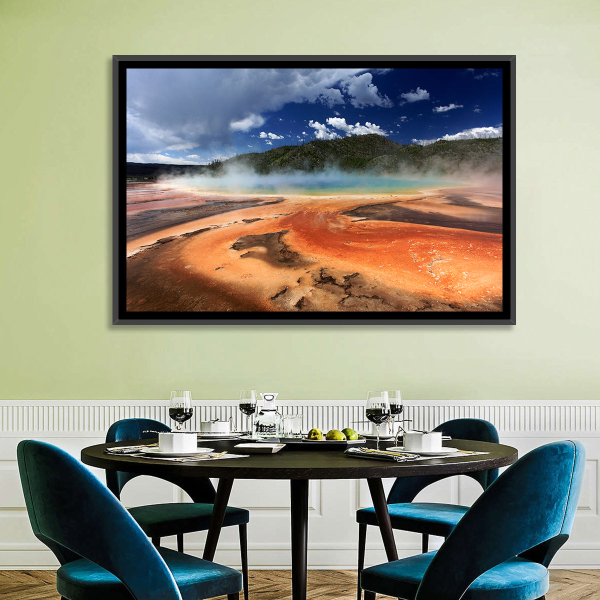 Grand Prismatic Spring, Yellowstone Wall Art in a room, landscape