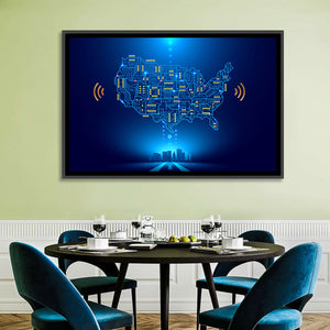 USA Map Circuit Wall Art